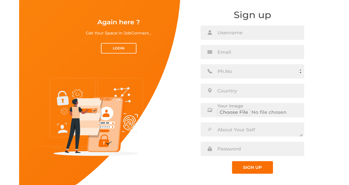 Job Connect Screen 1