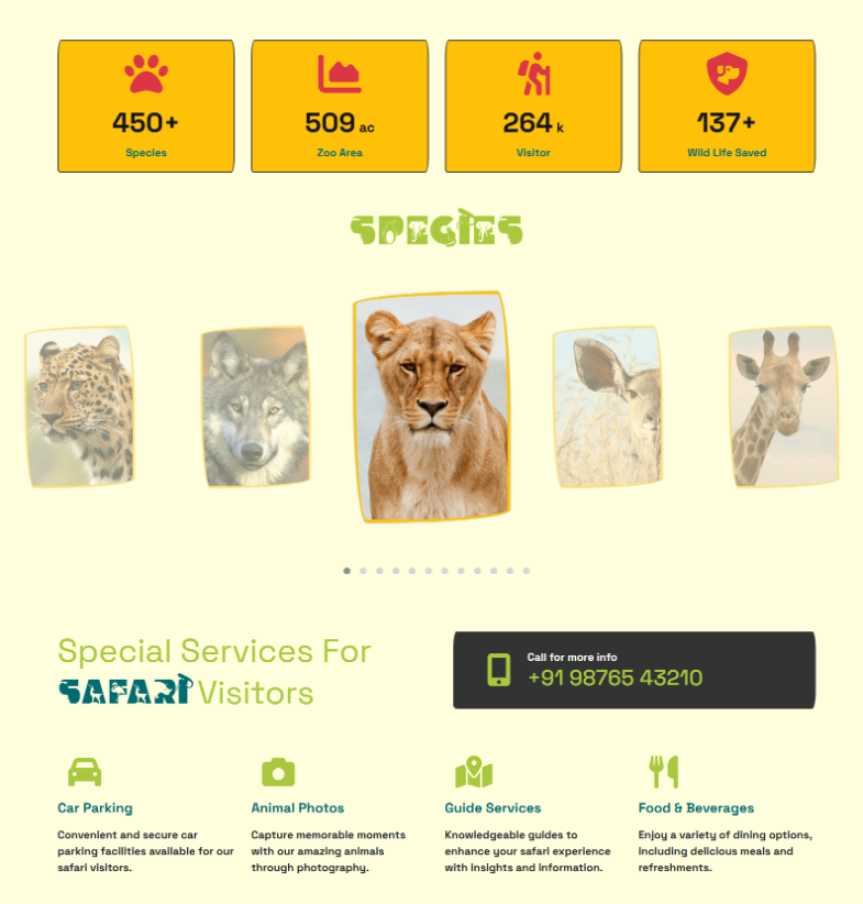 Safari Zoo Management System Screen 2